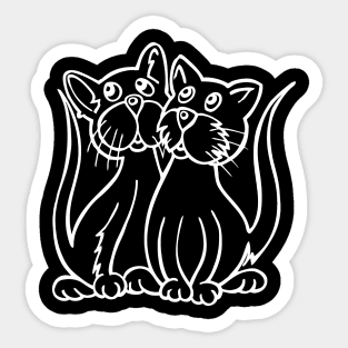 Cute Cats (white) Sticker